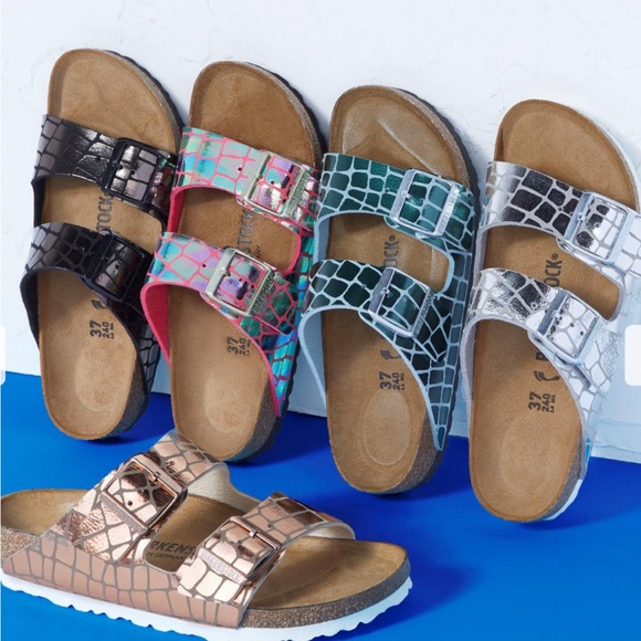 New Birkenstock Arizona Gator Raspberry - Picture 2 of 7